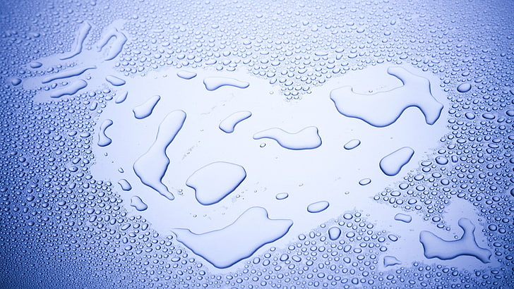 water drops, heart, artwork, no people, wet, pattern, nature