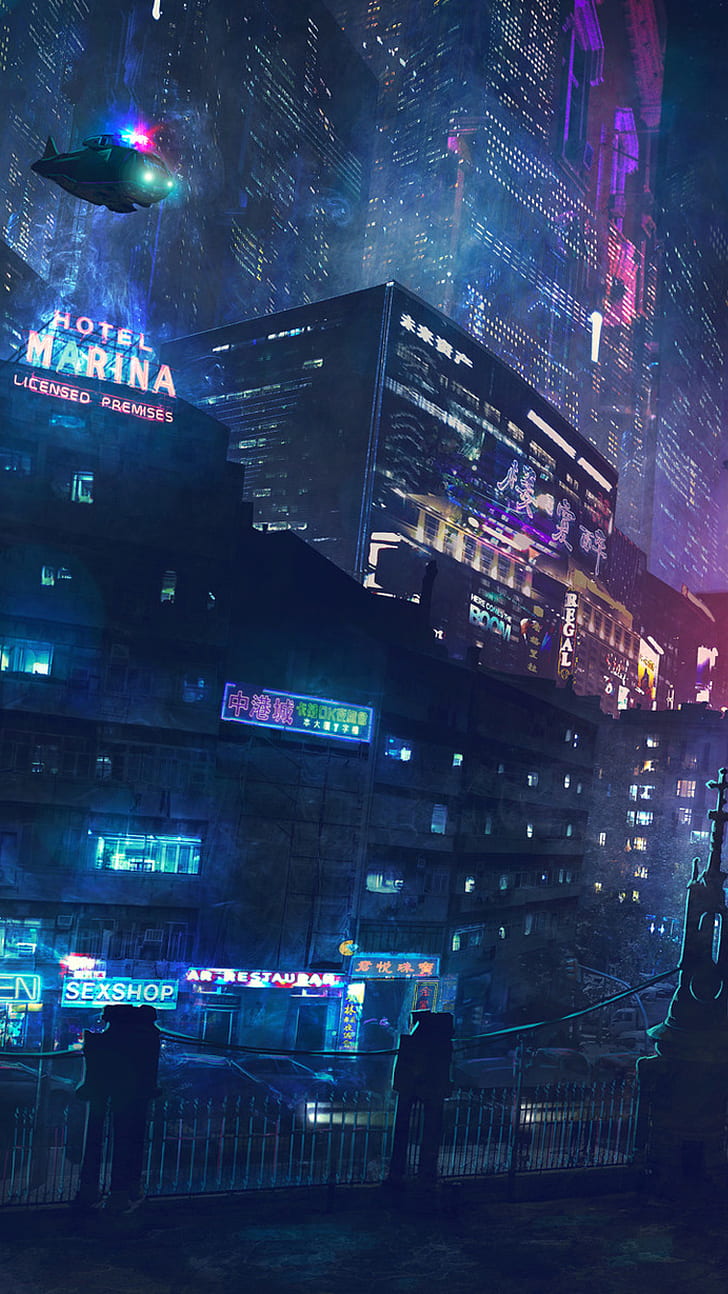 cyberpunk, artwork, street, futuristic, dark, science fiction, HD wallpaper