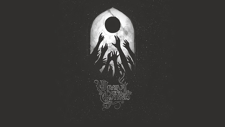 silhouette of hands illustration, black metal, metal music, simple background