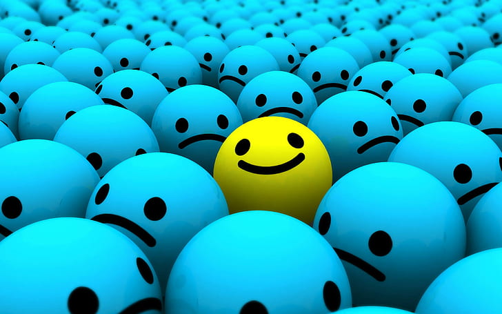 HD wallpaper: Keep Smiling, blue and yellow emoji lot, funny | Wallpaper  Flare