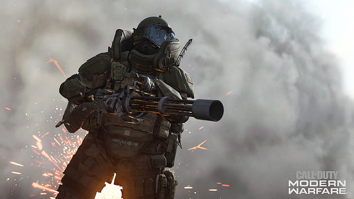 Call of Duty: Modern Warfare, Minigun, HD wallpaper