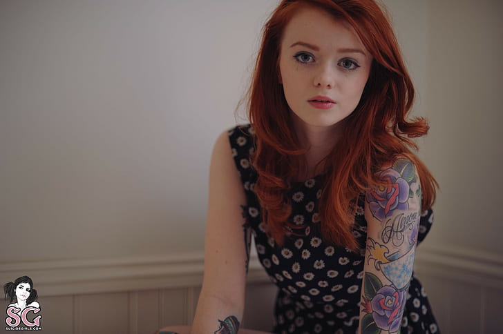 Suicide Girls Redhead Tattoo Women Julie Kennedy 1080p 2k 4k 5k Hd Wallpapers Free Download