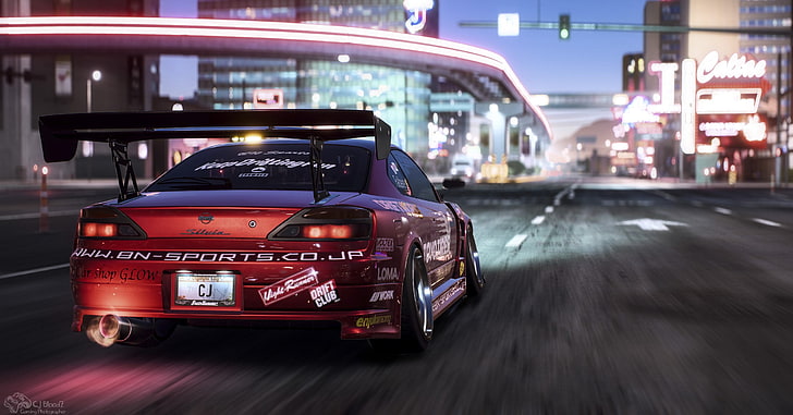 red sports coupe, Silvia, Nissan, NFS, tuning, Electronic Arts, HD wallpaper