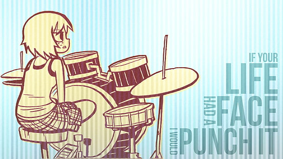 HD wallpaper: Anime Girls, drums, quote, Scott Pilgrim, text, food and  drink | Wallpaper Flare