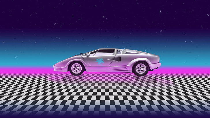 synthwave, vehicle, miami, vaporwave, artistic, 1980s, graphics, HD wallpaper