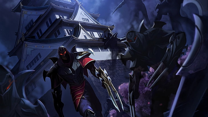 two characters in black suit digital wallpaper, Video Game, League Of Legends