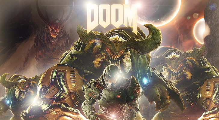 HD wallpaper: Doom 4, Doom logo, Games, Other Games, Monsters, 2016,  Weapons | Wallpaper Flare