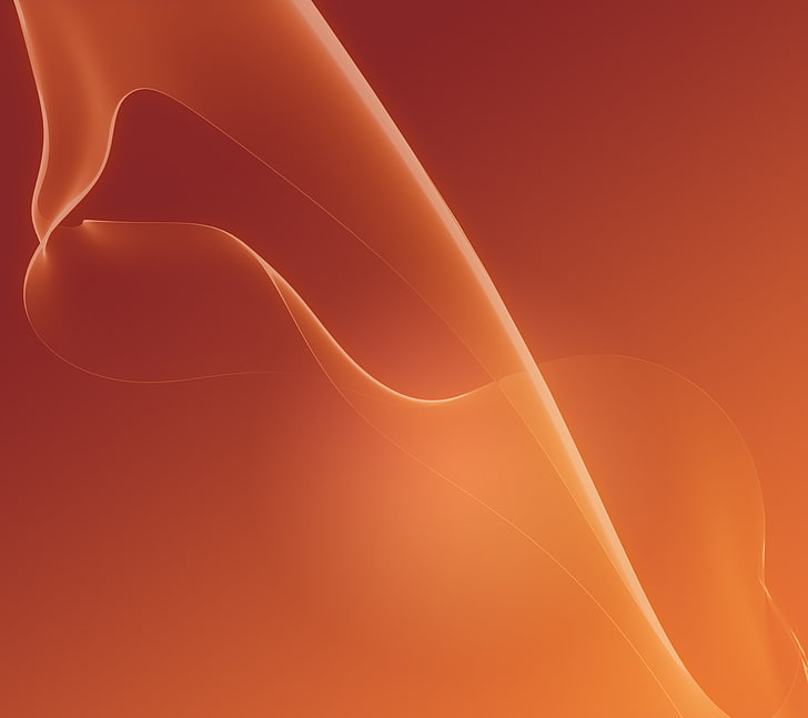 orange wave illustration, Sony, Wallpaper, Heat, Xperia, Official