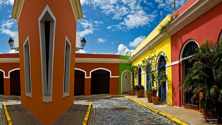 Streets of Old San Juan, Puerto Rico, Architecture, HD wallpaper