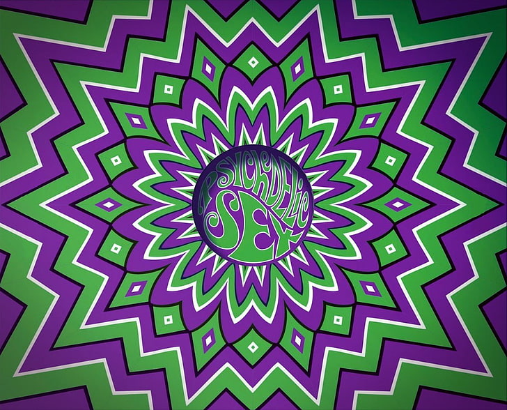 HD wallpaper: green, purple, and white optical illusion, psychedelic,  hippie | Wallpaper Flare