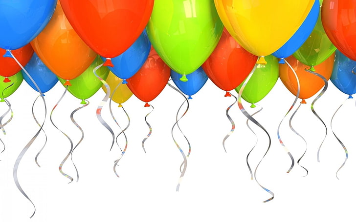 happy birthday beautiful  desktop, multi colored, balloon, white background