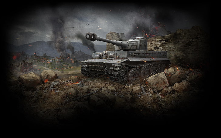 gray battle tank digital wallpaper, Tiger, WoT, World of Tanks HD wallpaper