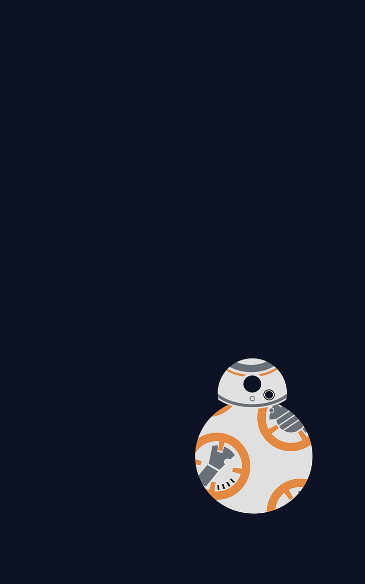 Star Wars BB-8 illustration, minimalism, portrait display, Star Wars: The Force Awakens