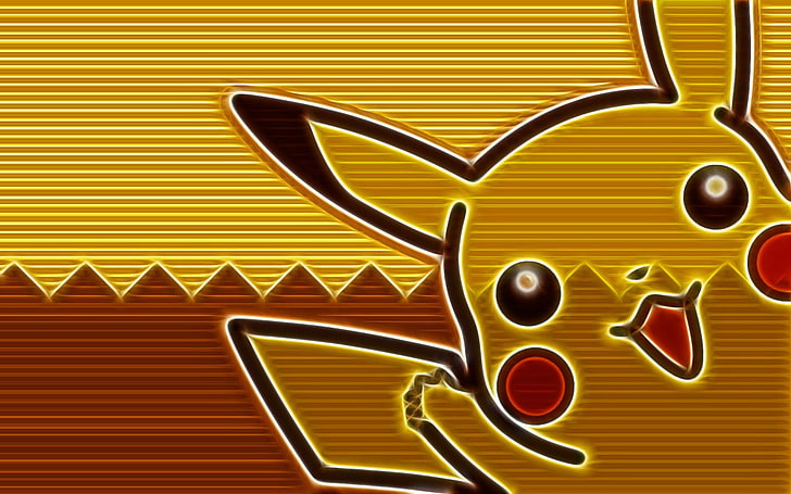 Pokemon Pikachu illustration, digital art, Pokémon, pattern, HD wallpaper