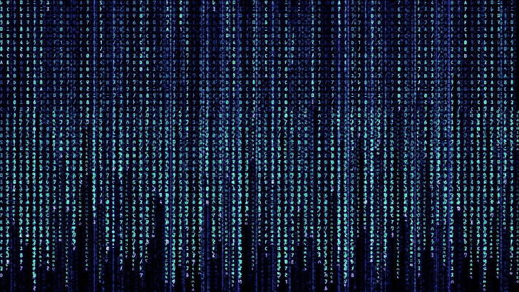 blue, The Matrix, kanji