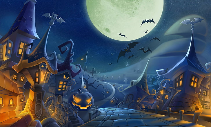 Halloween, bats, fantasy art, no people, mode of transportation
