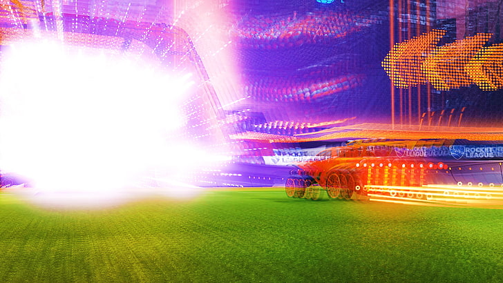 Rocket League, Goal Explosion, illuminated, architecture, grass
