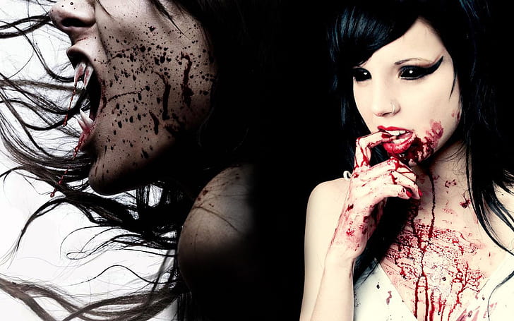 sweet vampire of mine Blood girl horror Monster HD, abstract, HD wallpaper