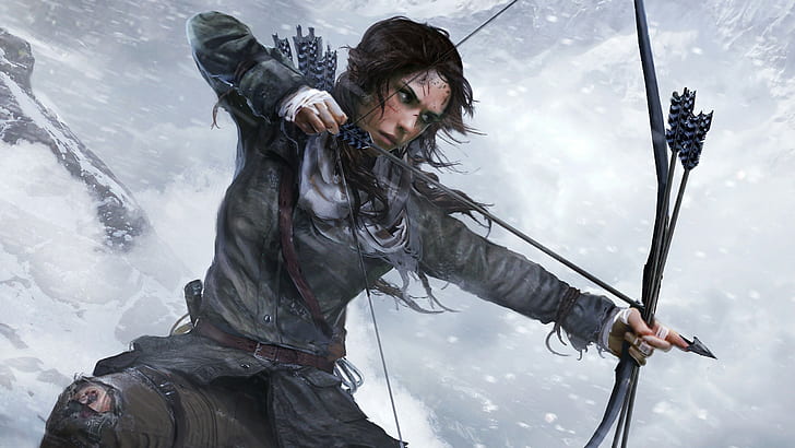 Rise of the Tomb Raider, bow, women, hunting, HD wallpaper