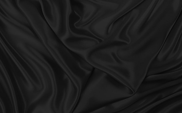 fabric, texture, dark, bw, pattern, textile, backgrounds, rippled, HD wallpaper
