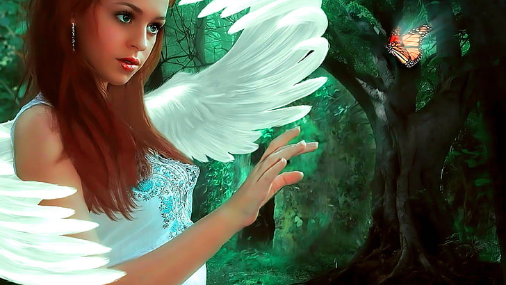 Touch Of A Butterfly Magical Fantasy Angel Ultra 3840×2160 Hd Wallpaper 1767499