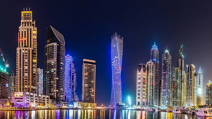 dubai, cityscape, skyscrapers, metropolis, dubai marina, united arab emirates, HD wallpaper