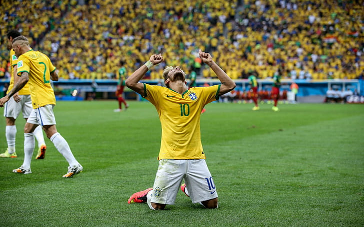 neymar, fifa backgrounds, football player, soccer, world cup 2014, HD wallpaper