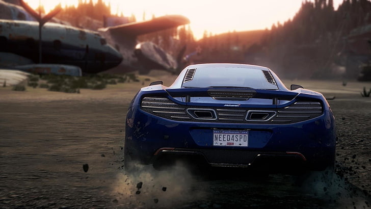 blue sports car, McLaren, Need for Speed, mode of transportation