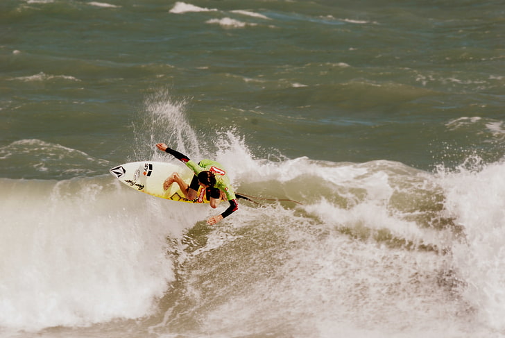 surfing, surfers, Quiksilver, waves, sea, sports, men, motion, HD wallpaper