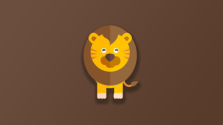 digital, animals, lion, simple background
