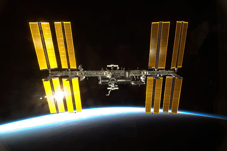 International Space Station, Earth's orbit, NASA, 4K, HD wallpaper