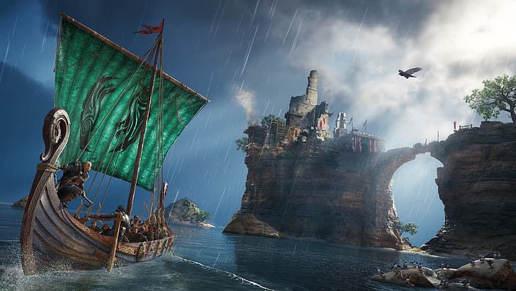 Assassin's Creed: Valhalla, video games, video game art, digital art