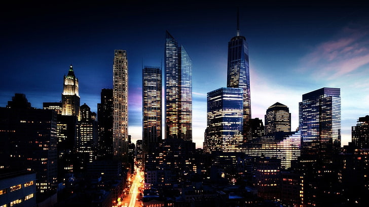 city buildings, cityscape, Manhattan, New York City, building exterior