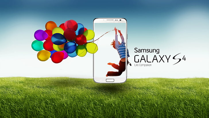 white Samsung Galaxy S4, grass, smart Phone, mobile Phone, nature, HD wallpaper