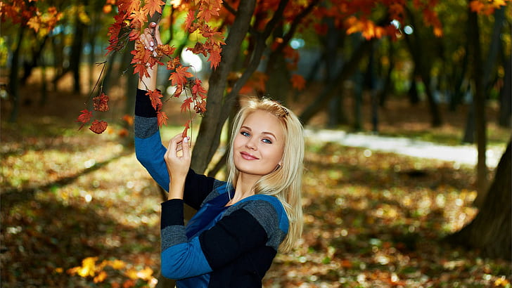 Talia Cherry, women, smiling, blonde, women outdoors, HD wallpaper