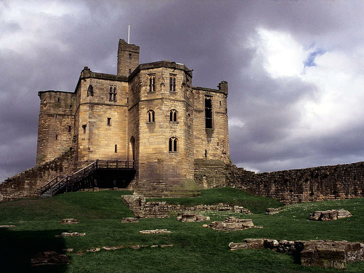 Warkworth Castle Northumberl Engl, northumberland, england, 3d and abstract