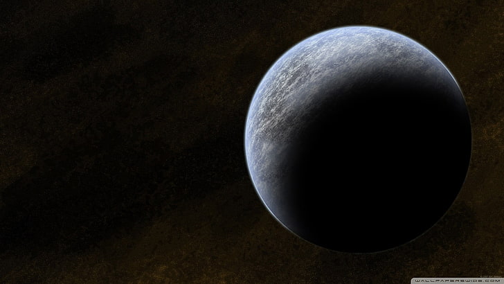 black and gray planet digital wallpaper, space, space art, night