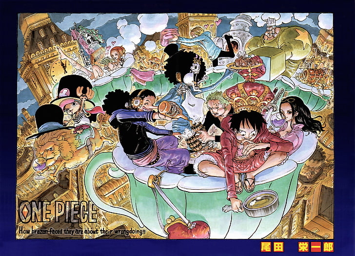 One Piece artwork, anime, human representation, male likeness, HD wallpaper