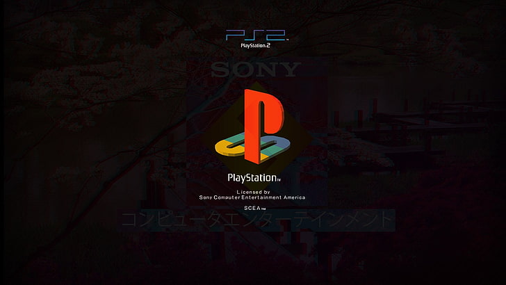 digital art, logo, Play Station, Play Station 2, PlayStation