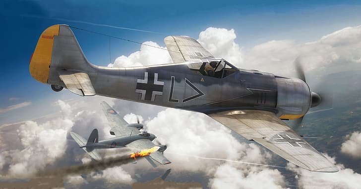 World War II, fw 190, Focke-Wulf, Focke-Wulf Fw 190, airplane