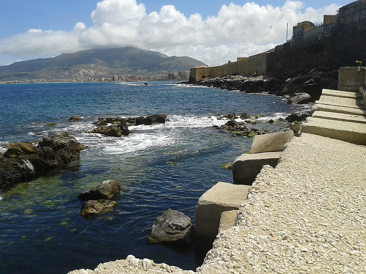 Trapani, sea, Italy, Sicily, water, sky, rock, mountain, nature, HD wallpaper