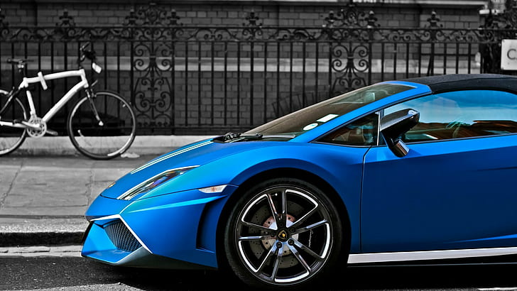 Lamborghini Gallardo Superleggera LP570, car, selective coloring, HD wallpaper