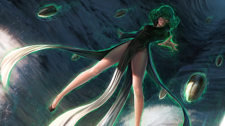 green female character digital wallpaper, anime, One-Punch Man
