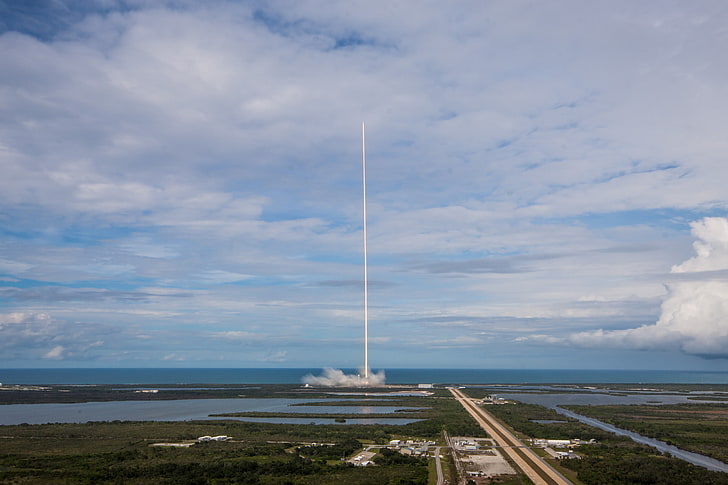 SpaceX, rocket, long exposure, clouds, smoke, sky, cloud - sky