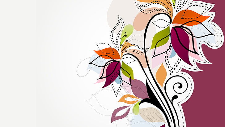 vector, vector graphics, floral, simple background, art and craft, HD wallpaper