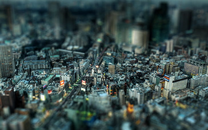 tilt shift, cityscape, photography, Japan, Tokyo, HD wallpaper
