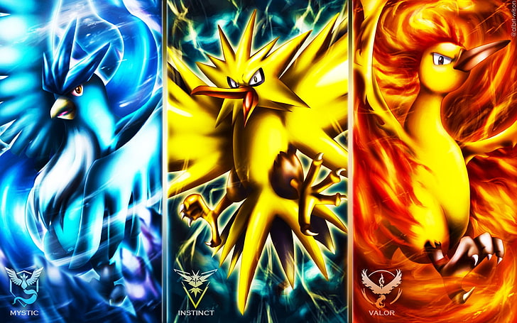 Pokémon, Pokémon GO, Articuno (Pokémon), Moltres (Pokémon), HD wallpaper