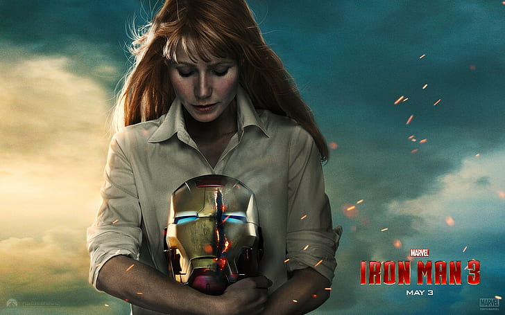 Gwyneth Paltrow, helmet, Iron man, Iron Man 3, Pepper Potts, HD wallpaper
