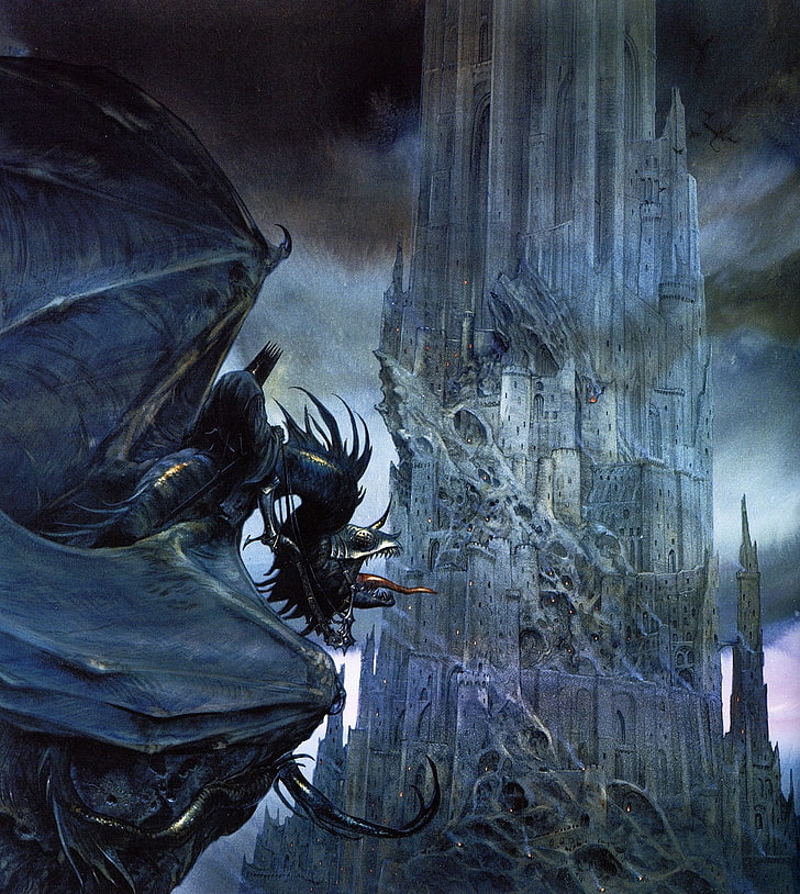 John Howe, Nazgûl, The Lord Of The Rings, architecture, art and craft, HD wallpaper