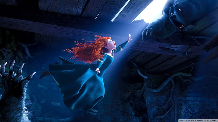 Disney Brave digital wallpaper, movies, animated movies, redhead